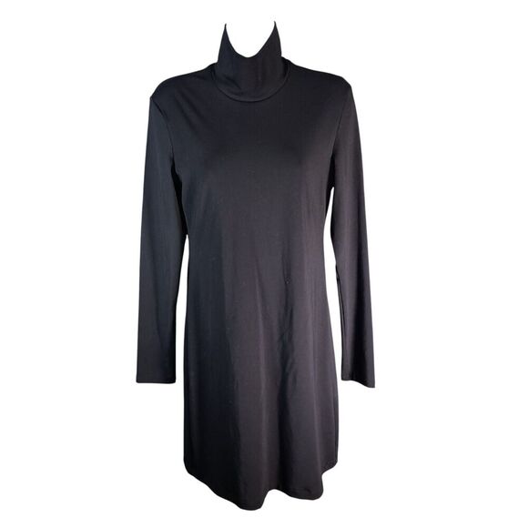Commando Butter Black Luxe Turtleneck Stretch Mini-Dress Long Sleeve Medium - Picture 1 of 4